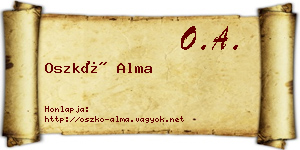 Oszkó Alma névjegykártya